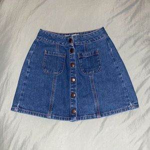 Bullhead a line denim high waist skirt